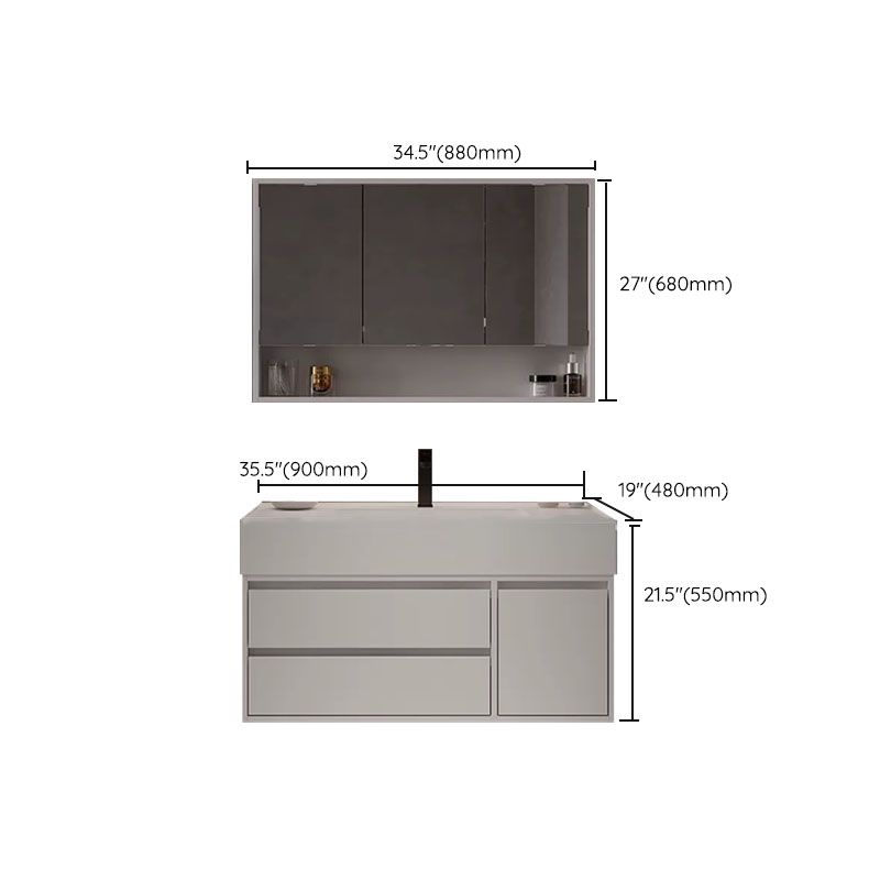 White Modern Rectangular Wall Mounted Standard Bathroom Vanity Set Clearhalo 'Bathroom Remodel & Bathroom Fixtures' 'Bathroom Vanities' 'bathroom_vanities' 'Home Improvement' 'home_improvement' 'home_improvement_bathroom_vanities' 1200x1200_35caef17-d52f-4529-ac4e-7b6ccd24b25c