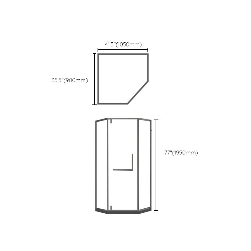 Contemporary Black Shower Enclosure Neo-Angle Semi-Frameless Clear Shower Enclosure Clearhalo 'Bathroom Remodel & Bathroom Fixtures' 'Home Improvement' 'home_improvement' 'home_improvement_shower_stalls_enclosures' 'Shower Stalls & Enclosures' 'shower_stalls_enclosures' 'Showers & Bathtubs' 1200x1200_35dd6b35-01d0-4947-bf97-9842c69e635c