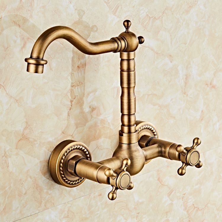 Industrial Wall Mounted Bathroom Faucet Cross Handles Lavatory Faucet Clearhalo 'bathroom_sink_faucets' 'Conjuntos de Torneiras de Lavatório e Banheiro' 'home_improvement' 'home_improvement_bathroom_sink_faucets' 'Mobiliário Doméstico' 'Página inicial' 'Renovação e equipamento de casa de banho' 'Torneira para lavatório de banheiro' 1200x1200_35f834f0-b747-4f01-a4f5-3fb499ef950f