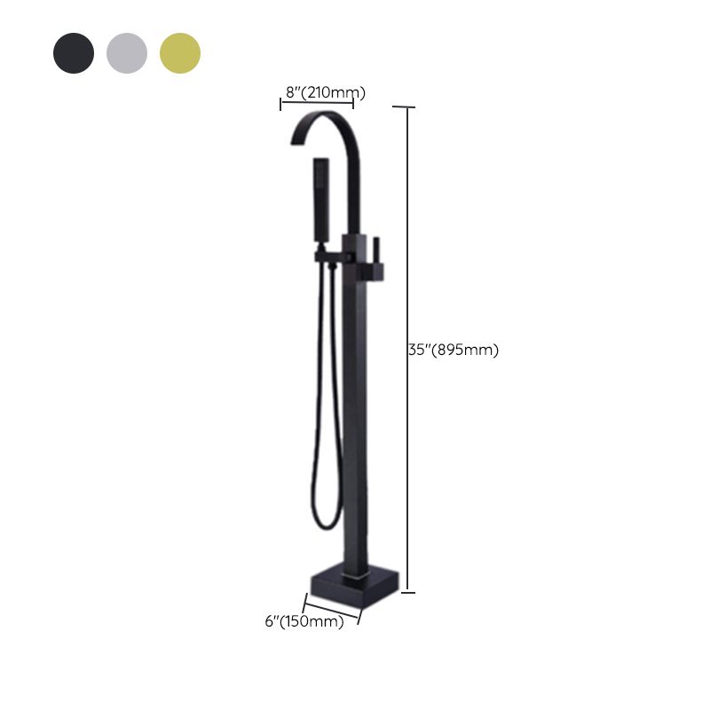 Floor Mounted High Arc Freestanding Tub Filler Copper Freestanding Tub Filler Trim Clearhalo 'Bathroom Remodel & Bathroom Fixtures' 'Bathtub Faucets' 'bathtub_faucets' 'Home Improvement' 'home_improvement' 'home_improvement_bathtub_faucets' 1200x1200_3639b15c-94e7-4ec5-b942-716ef1defba3