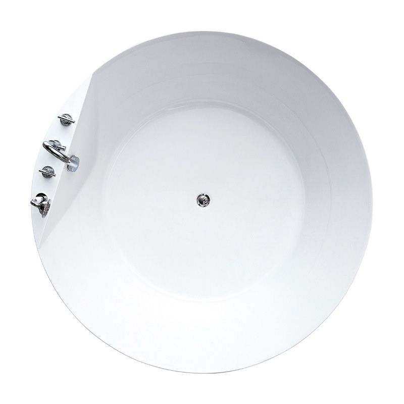 Modern Freestanding Round Bathtub Center Drain Bathroom White Tub Clearhalo 'Bathroom Remodel & Bathroom Fixtures' 'Bathtubs' 'Home Improvement' 'home_improvement' 'home_improvement_bathtubs' 'Showers & Bathtubs' 1200x1200_366078c6-b2e4-4b2f-a52f-c1d006e00a73