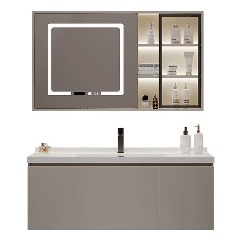 Single Sink Bathroom Vanity Set Overflow Wood Frame Wall Mounted with Drawer Clearhalo 'Bathroom Remodel & Bathroom Fixtures' 'Bathroom Vanities' 'bathroom_vanities' 'Home Improvement' 'home_improvement' 'home_improvement_bathroom_vanities' 1200x1200_36661f46-1998-4fc2-a981-e838248e2053