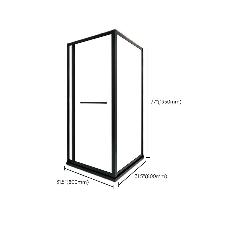 Shower Enclosure Black Hinged Corner Square Clear Shower Stall Clearhalo 'Bathroom Remodel & Bathroom Fixtures' 'Home Improvement' 'home_improvement' 'home_improvement_shower_stalls_enclosures' 'Shower Stalls & Enclosures' 'shower_stalls_enclosures' 'Showers & Bathtubs' 1200x1200_36753199-1611-491e-a000-f94275b60f40