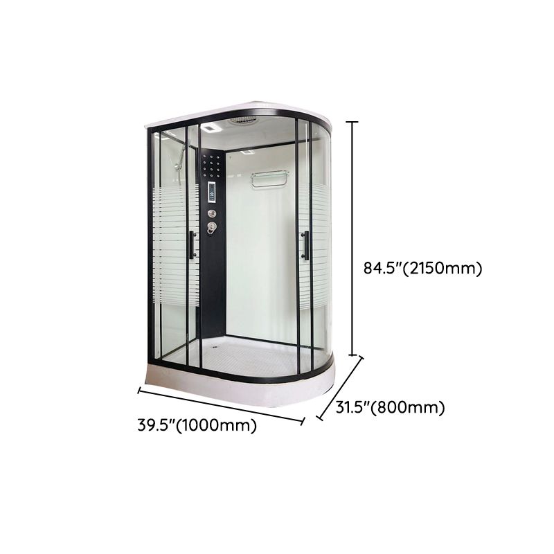 Modern Black Shower Stall Shower System Clear Glass Sliding Door Shower Enclosure Clearhalo 'Bathroom Remodel & Bathroom Fixtures' 'Home Improvement' 'home_improvement' 'home_improvement_shower_stalls_enclosures' 'Shower Stalls & Enclosures' 'shower_stalls_enclosures' 'Showers & Bathtubs' 1200x1200_3691436e-c249-4d6b-aea7-54b5d637149a