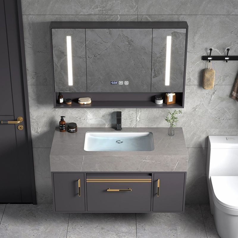 Modern Wall Mount Wood Bathroom Vanity Set in Grey with Mirror Doors Clearhalo 'Bathroom Remodel & Bathroom Fixtures' 'Bathroom Vanities' 'bathroom_vanities' 'Home Improvement' 'home_improvement' 'home_improvement_bathroom_vanities' 1200x1200_369e3c3e-4ecf-45f9-8b69-a04d8ddd19a4