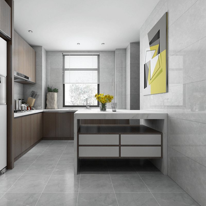 Gray Singular Tile Marble Appearance Straight Edge Rectangular Floor Tile Clearhalo 'Floor Tiles & Wall Tiles' 'floor_tiles_wall_tiles' 'Flooring 'Home Improvement' 'home_improvement' 'home_improvement_floor_tiles_wall_tiles' Walls and Ceiling' 1200x1200_36a4747b-3905-47d3-b3a6-ccde1bf19ea3