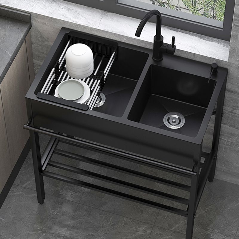 Contemporary Style Kitchen Sink Drop-In Noise-cancelling Design Kitchen Sink with Frame Clearhalo 'Home Improvement' 'home_improvement' 'home_improvement_kitchen_sinks' 'Kitchen Remodel & Kitchen Fixtures' 'Kitchen Sinks & Faucet Components' 'Kitchen Sinks' 'kitchen_sinks' 1200x1200_36ac5e72-ada5-4bf4-9dbc-0822c4bbccea