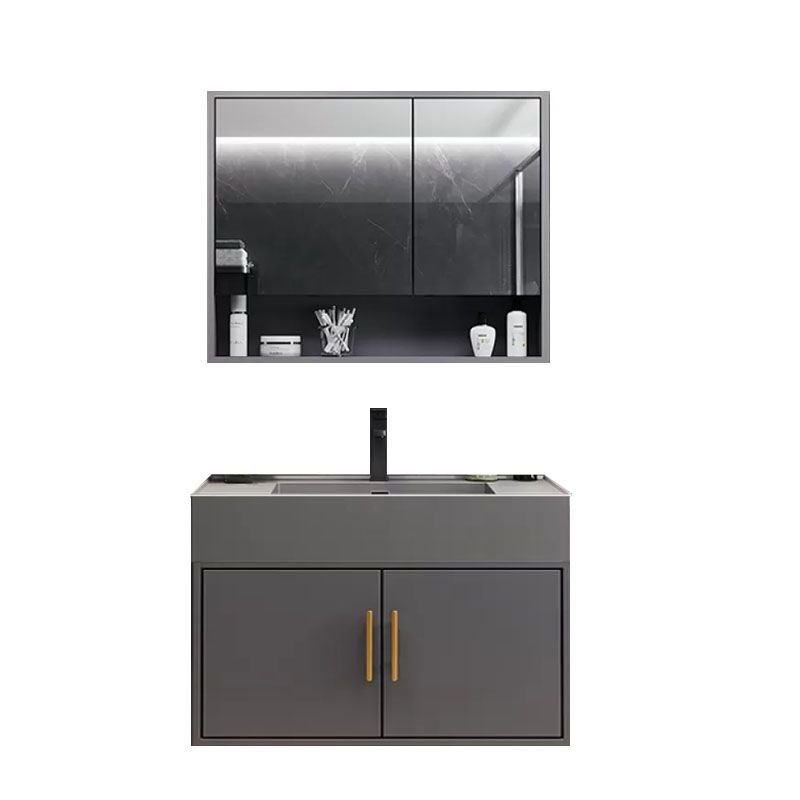 Grey Wall Mounted Standard Wood Modern Bathroom Sink Vanity Clearhalo 'Bathroom Remodel & Bathroom Fixtures' 'Bathroom Vanities' 'bathroom_vanities' 'Home Improvement' 'home_improvement' 'home_improvement_bathroom_vanities' 1200x1200_36b8445d-5824-4048-982c-4980b9c5fcc2