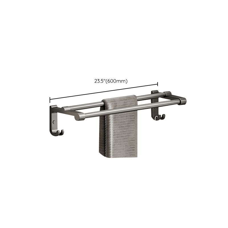 Aluminum Modern Bathroom Accessory Set Polished Gray Bath Shelf/Paper Holder/Robe Hooks Clearhalo 'Bathroom Hardware Sets' 'Bathroom Hardware' 'Bathroom Remodel & Bathroom Fixtures' 'bathroom_hardware_sets' 'Home Improvement' 'home_improvement' 'home_improvement_bathroom_hardware_sets' 1200x1200_36b89ad1-5552-4c15-a62d-f7a0d1bf66c7