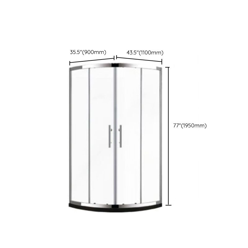 Stainless Steel Frame Tempered Shower Enclosure Round Double Sliding Shower Stall Clearhalo 'Bathroom Remodel & Bathroom Fixtures' 'Home Improvement' 'home_improvement' 'home_improvement_shower_stalls_enclosures' 'Shower Stalls & Enclosures' 'shower_stalls_enclosures' 'Showers & Bathtubs' 1200x1200_36dd7bc0-a9af-43bf-af85-e8983aaa1212