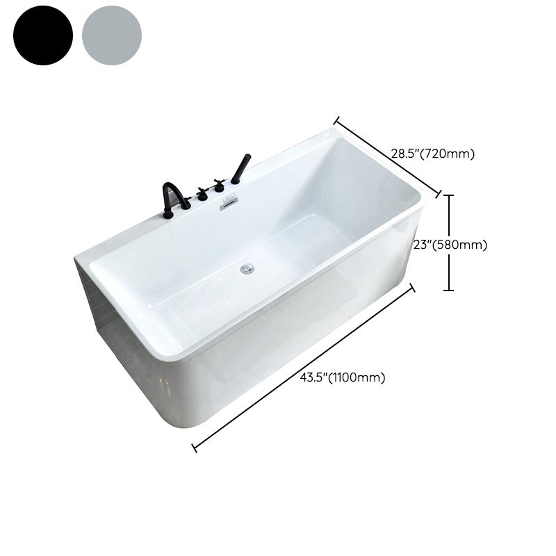 Acrylic Rectangular Bathtub Soaking White Bathtub , 22.83-inch Tall Clearhalo 'Bathroom Remodel & Bathroom Fixtures' 'Bathtubs' 'Home Improvement' 'home_improvement' 'home_improvement_bathtubs' 'Showers & Bathtubs' 1200x1200_36f5bae1-cdbf-4581-bd74-28fb56d45708