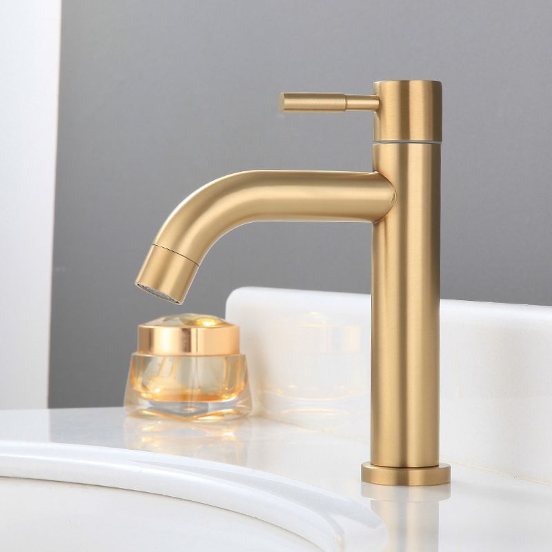 Circular Single Handle Bathroom Faucet Single Hole Vessel Sink Faucet in Brush Gold Clearhalo 'Bathroom Remodel & Bathroom Fixtures' 'Bathroom Sink Faucets' 'Bathroom Sinks & Faucet Components' 'bathroom_sink_faucets' 'Home Improvement' 'home_improvement' 'home_improvement_bathroom_sink_faucets' 1200x1200_370074e8-0e46-48fe-a85b-1d03d82dde55