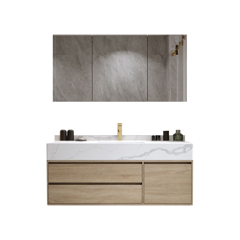 Modern Wall Mount Bathroom Vanity Set Wood Sink Vanity with Mirror Clearhalo 'Bathroom Remodel & Bathroom Fixtures' 'Bathroom Vanities' 'bathroom_vanities' 'Home Improvement' 'home_improvement' 'home_improvement_bathroom_vanities' 1200x1200_370a3683-efe6-4812-bb93-43b4d06c8bfe