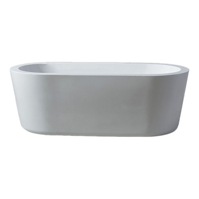 Modern Oval Stand Alone Bath Back to Wall Acrylic Soaking Bathtub Clearhalo 'Bathroom Remodel & Bathroom Fixtures' 'Bathtubs' 'Home Improvement' 'home_improvement' 'home_improvement_bathtubs' 'Showers & Bathtubs' 1200x1200_37204563-5451-4600-bb0e-2a7cbe1e2381