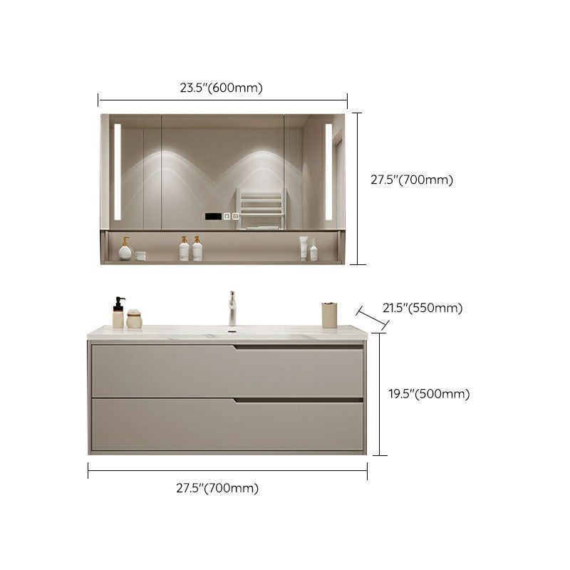 Wall Mount Mirror Included Bathroom Sink Vanity with Single Sink Clearhalo 'Bathroom Remodel & Bathroom Fixtures' 'Bathroom Vanities' 'bathroom_vanities' 'Home Improvement' 'home_improvement' 'home_improvement_bathroom_vanities' 1200x1200_37244b36-bbe8-4ae5-839e-18a53883c395