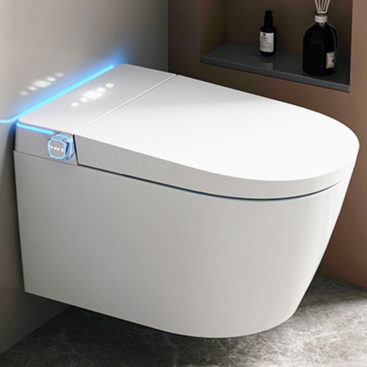 Designer Wall Mounted Bidet Elongated Foot Sensor Ceramic Heated Seat Clearhalo 'Bathroom Remodel & Bathroom Fixtures' 'Bidets' 'Home Improvement' 'home_improvement' 'home_improvement_bidets' 'Toilets & Bidets' 1200x1200_374316d8-3e86-4190-887f-80f37d63d805