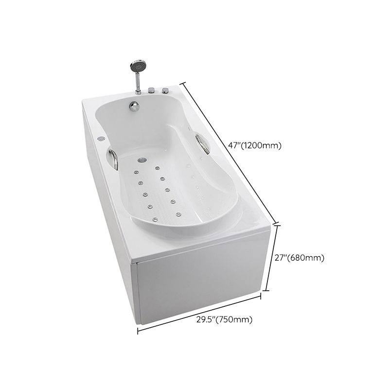 Modern Rectangular White Bathtub Back to Wall with Drain Bath Tub Clearhalo 'Bathroom Remodel & Bathroom Fixtures' 'Bathtubs' 'Home Improvement' 'home_improvement' 'home_improvement_bathtubs' 'Showers & Bathtubs' 1200x1200_37607602-1e5e-48bb-81ef-0ca1ccc92c79