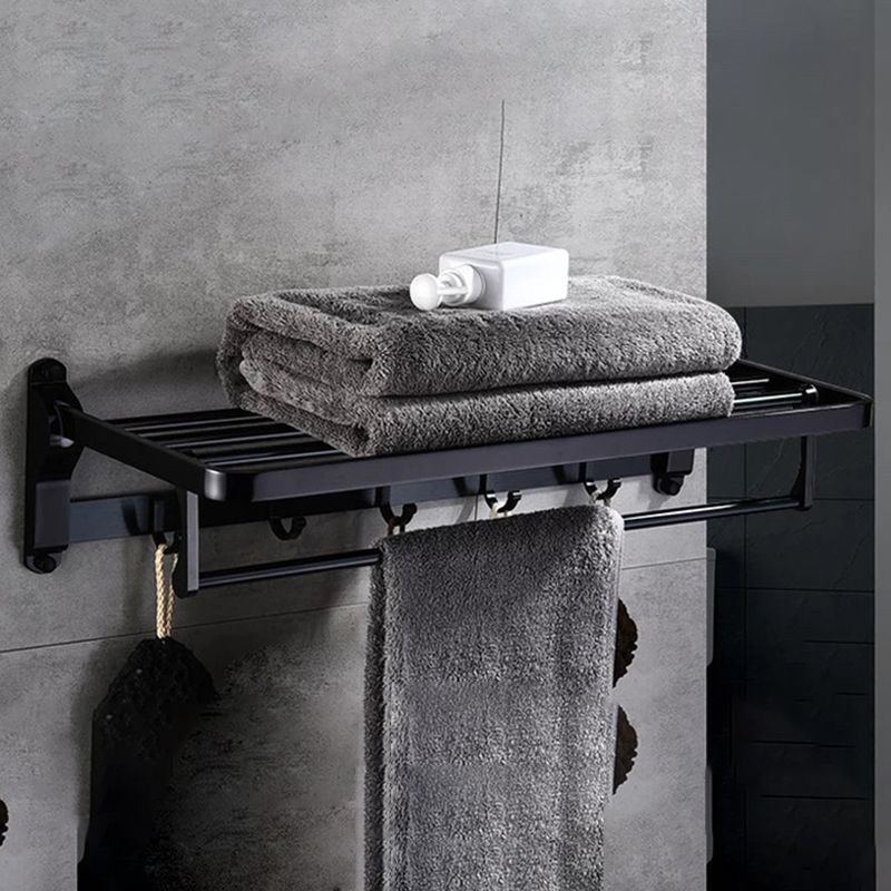 Modern 5/6-Piece Bathroom Accessory Set with Bath Shelf/Robe Hooks/Towel Bar Clearhalo 'Bathroom Hardware Sets' 'Bathroom Hardware' 'Bathroom Remodel & Bathroom Fixtures' 'bathroom_hardware_sets' 'Home Improvement' 'home_improvement' 'home_improvement_bathroom_hardware_sets' 1200x1200_376644ba-121f-416a-b2c7-d81237ba6068