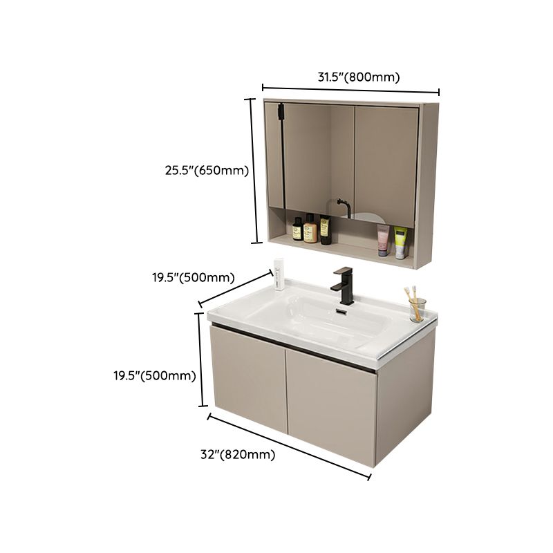 Wall Mount Modern Wood Rectangular Open Console with Sink Set Clearhalo 'Bathroom Remodel & Bathroom Fixtures' 'Bathroom Vanities' 'bathroom_vanities' 'Home Improvement' 'home_improvement' 'home_improvement_bathroom_vanities' 1200x1200_37679245-3d23-4ff0-8939-1b963478933a