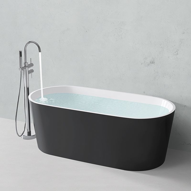 Modern Style Acrylic Ellipse Bathtub Freestanding Soaking Bathtub with Drain Bath Tub Clearhalo 'Bathroom Remodel & Bathroom Fixtures' 'Bathtubs' 'Home Improvement' 'home_improvement' 'home_improvement_bathtubs' 'Showers & Bathtubs' 1200x1200_3792c2ea-0eb9-4da9-bbac-49cc9099b421