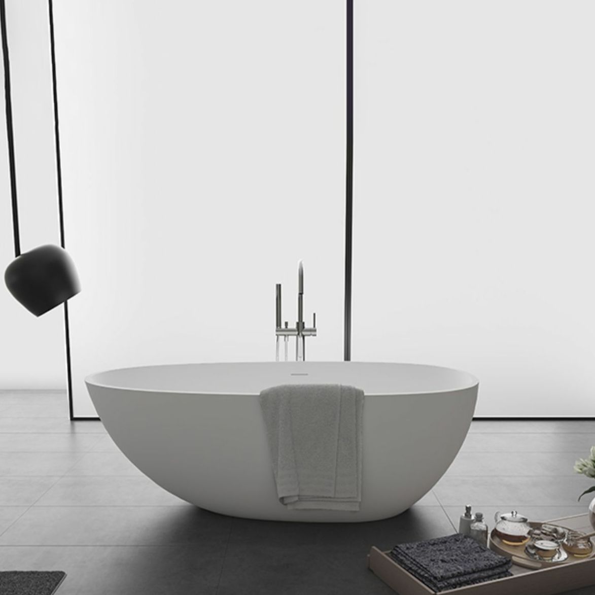 Modern Stone Soaking Bathtub Antique Finish Freestanding Bath Tub Clearhalo 'Bathroom Remodel & Bathroom Fixtures' 'Bathtubs' 'Home Improvement' 'home_improvement' 'home_improvement_bathtubs' 'Showers & Bathtubs' 1200x1200_379608d6-f709-4b18-b1ca-678b3386eb33