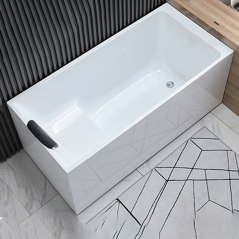 Acrylic Soaking Tub with Left Drain in White Rectangle Freestanding Bathtub Clearhalo 'Bathroom Remodel & Bathroom Fixtures' 'Bathtubs' 'Home Improvement' 'home_improvement' 'home_improvement_bathtubs' 'Showers & Bathtubs' 1200x1200_37d0c9a9-aad6-412d-b516-3cc2b86520c7