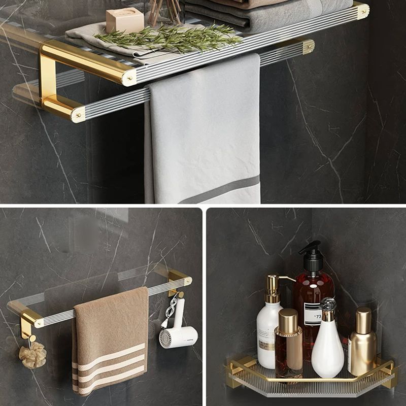 Modern Bathroom Accessory Set Bath Shelf Gold Towel Bar Bath Hardware Set Clearhalo 'Bathroom Hardware Sets' 'Bathroom Hardware' 'Bathroom Remodel & Bathroom Fixtures' 'bathroom_hardware_sets' 'Home Improvement' 'home_improvement' 'home_improvement_bathroom_hardware_sets' 1200x1200_37d4c298-f27e-4109-a389-bcdc11ad476c