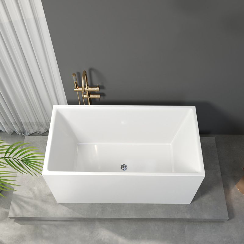 Contemporary Soaking Freestanding Bathtub Acrylic Rectangular with Center Drain Clearhalo 'Bathroom Remodel & Bathroom Fixtures' 'Bathtubs' 'Home Improvement' 'home_improvement' 'home_improvement_bathtubs' 'Showers & Bathtubs' 1200x1200_37db97d0-0f9a-421a-ab2c-dea294508af2