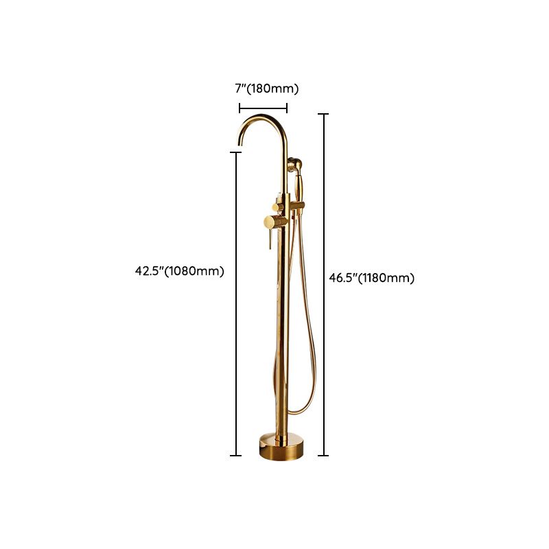 Floor Mounted Metal Freestanding Tub Filler One Hold Freestanding Tub Filler Trim Clearhalo 'Bathroom Remodel & Bathroom Fixtures' 'Bathtub Faucets' 'bathtub_faucets' 'Home Improvement' 'home_improvement' 'home_improvement_bathtub_faucets' 1200x1200_37e60d35-f9de-4245-bb9f-829d310a70f8