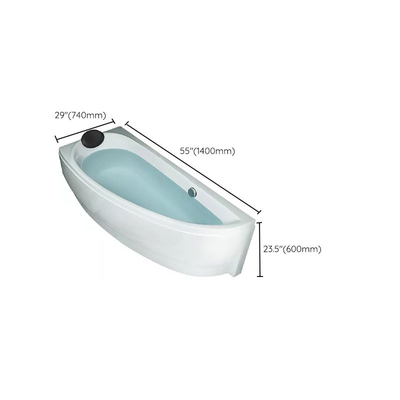 Back to Wall Corner Bathtub Acrylic White Modern Soaking Bath Clearhalo 'Bathroom Remodel & Bathroom Fixtures' 'Bathtubs' 'Home Improvement' 'home_improvement' 'home_improvement_bathtubs' 'Showers & Bathtubs' 1200x1200_37fb6a91-6e8d-47e3-b424-5c1fae0fcd1c