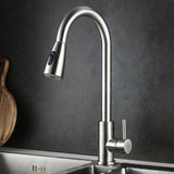 Pull Down Spout Kitchen Faucet One Handle Kitchen Sink Faucet with Pull Down Sprayer Clearhalo 'Home Improvement' 'home_improvement' 'home_improvement_kitchen_faucets' 'Kitchen Faucets' 'Kitchen Remodel & Kitchen Fixtures' 'Kitchen Sinks & Faucet Components' 'kitchen_faucets' 1200x1200_3809f644-6083-49b5-9323-c40b54808b81