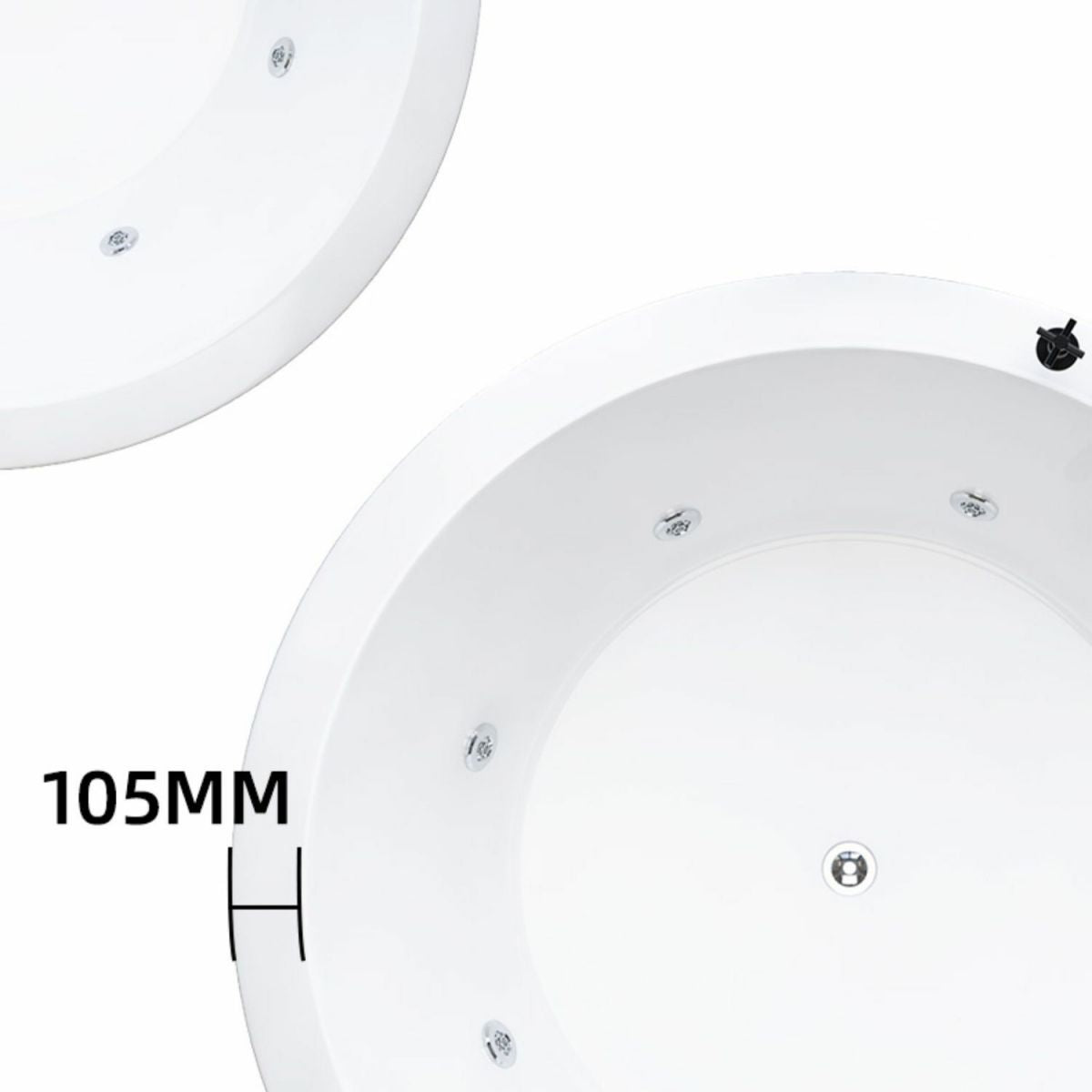 Modern Round Drop-in Bathtub Acrylic-Fiberglass Soaking/Air Bathtub Clearhalo 'Bathroom Remodel & Bathroom Fixtures' 'Bathtubs' 'Home Improvement' 'home_improvement' 'home_improvement_bathtubs' 'Showers & Bathtubs' 1200x1200_383f650e-3ff4-4b1a-9ae9-b67540d3b409