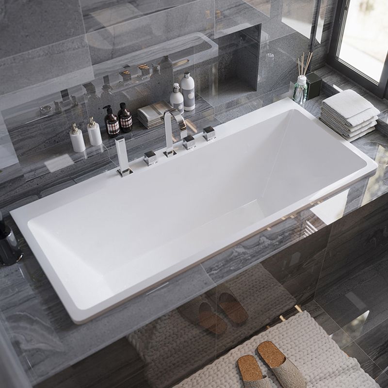 Soaking Acrylic Bathtub Drop in White Rectangular Modern Bath Clearhalo 'Bathroom Remodel & Bathroom Fixtures' 'Bathtubs' 'Home Improvement' 'home_improvement' 'home_improvement_bathtubs' 'Showers & Bathtubs' 1200x1200_386da108-aff8-4bf0-bfb1-9f2b44c25e7e