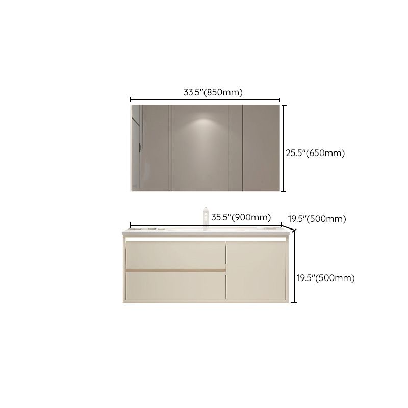 Wall Mount Wood Sink Vanity Modern Bathroom Vanity Set with Mirror Clearhalo 'Bathroom Remodel & Bathroom Fixtures' 'Bathroom Vanities' 'bathroom_vanities' 'Home Improvement' 'home_improvement' 'home_improvement_bathroom_vanities' 1200x1200_387fd5d6-f7e8-43e6-ab0e-8dc509c72a91