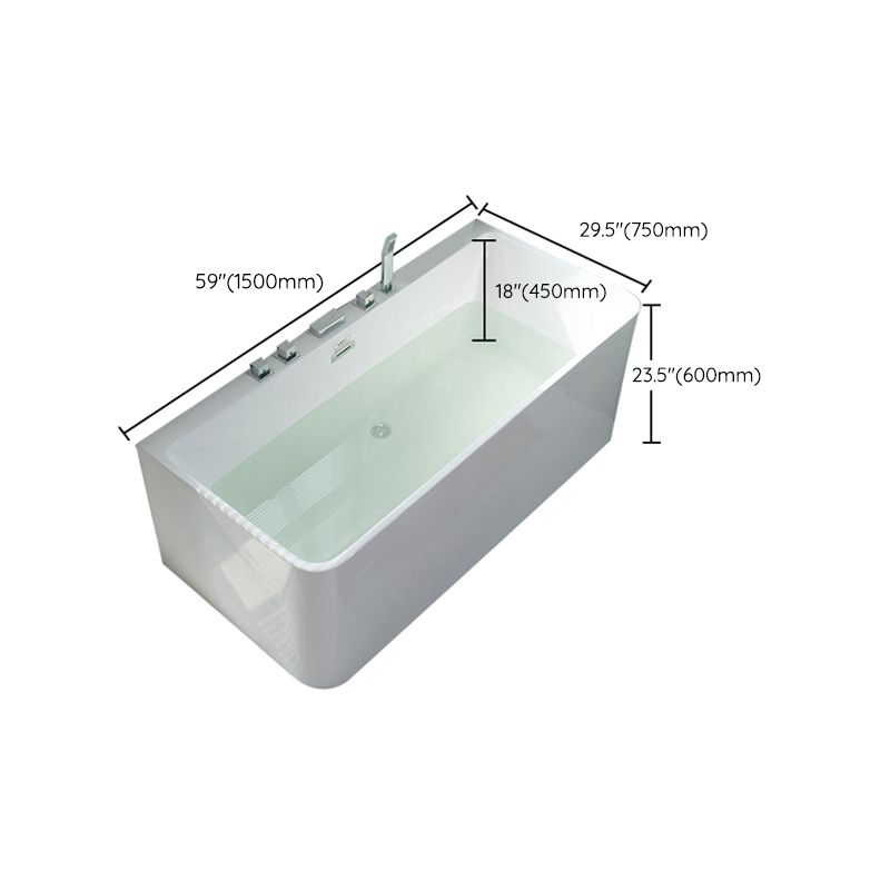 Rectangular Soaking Acrylic Bathtub Contemporary Bath Tub with Drain and Overflow Trim Clearhalo 'Bathroom Remodel & Bathroom Fixtures' 'Bathtubs' 'Home Improvement' 'home_improvement' 'home_improvement_bathtubs' 'Showers & Bathtubs' 1200x1200_388a3177-e75f-45fe-9a9f-456731e17cdb