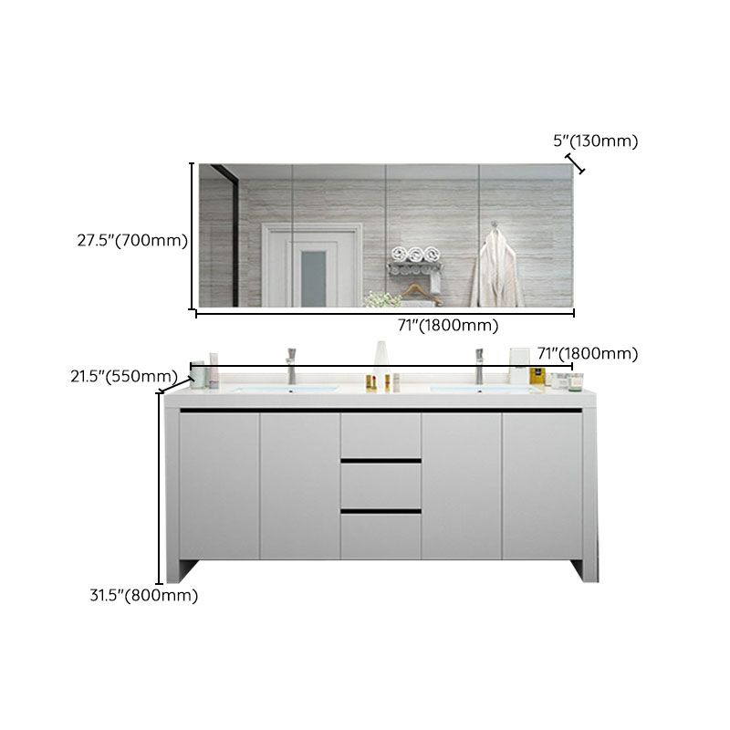 Modern White Wood Sink Vanity Faucet Included with Mirror for Bathroom Clearhalo 'Bathroom Remodel & Bathroom Fixtures' 'Bathroom Vanities' 'bathroom_vanities' 'Home Improvement' 'home_improvement' 'home_improvement_bathroom_vanities' 1200x1200_38bd5df0-c219-4790-aa6c-8399110f5ae4