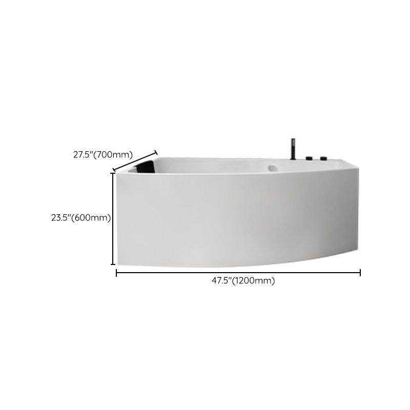 Modern Corner White Bathtub Back to Wall with Drain Bath Tub Clearhalo 'Bathroom Remodel & Bathroom Fixtures' 'Bathtubs' 'Home Improvement' 'home_improvement' 'home_improvement_bathtubs' 'Showers & Bathtubs' 1200x1200_38c230ea-cf80-4e84-9f02-712169fff77c