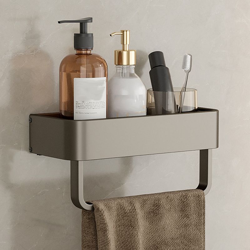 Contemporary Aluminum Bathroom Accessory Set Gray Bath Shelf Clearhalo 'Bathroom Hardware Sets' 'Bathroom Hardware' 'Bathroom Remodel & Bathroom Fixtures' 'bathroom_hardware_sets' 'Home Improvement' 'home_improvement' 'home_improvement_bathroom_hardware_sets' 1200x1200_38d2a3ba-18fc-402b-bf9b-0635543e0ba9