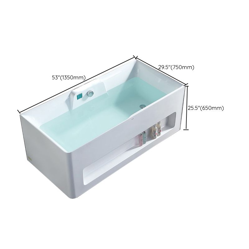 Modern Style Acrylic Bathtub Rectangle Back to Wall Bathroom Bathtub in White Clearhalo 'Bathroom Remodel & Bathroom Fixtures' 'Bathtubs' 'Home Improvement' 'home_improvement' 'home_improvement_bathtubs' 'Showers & Bathtubs' 1200x1200_38d673af-32b3-4bf3-bbe0-a651a72e9faf