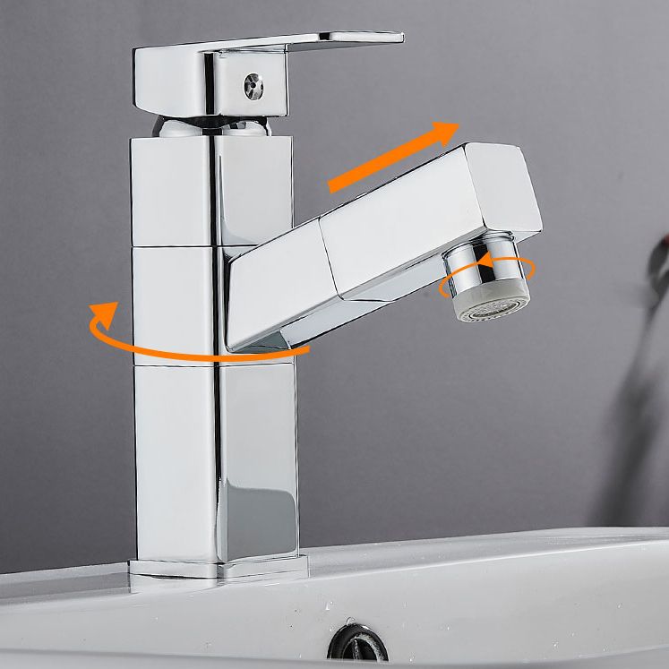 Modern Bathroom Vessel Faucet Swivel Spout Single Handle Faucet with Pull down Sprayer Clearhalo 'bathroom_sink_faucets' 'Conjunta de Baño y Conjunta de Grifo' 'Coronamiento de Baño y Dispositivo de Baño' 'Grifo del lavabo del baño' 'Hogar' 'home_improvement' 'home_improvement_bathroom_sink_faucets' 'Mejoras para el hogar' 1200x1200_38d70ffd-b6c9-4168-8ca4-6d48009fb9f2