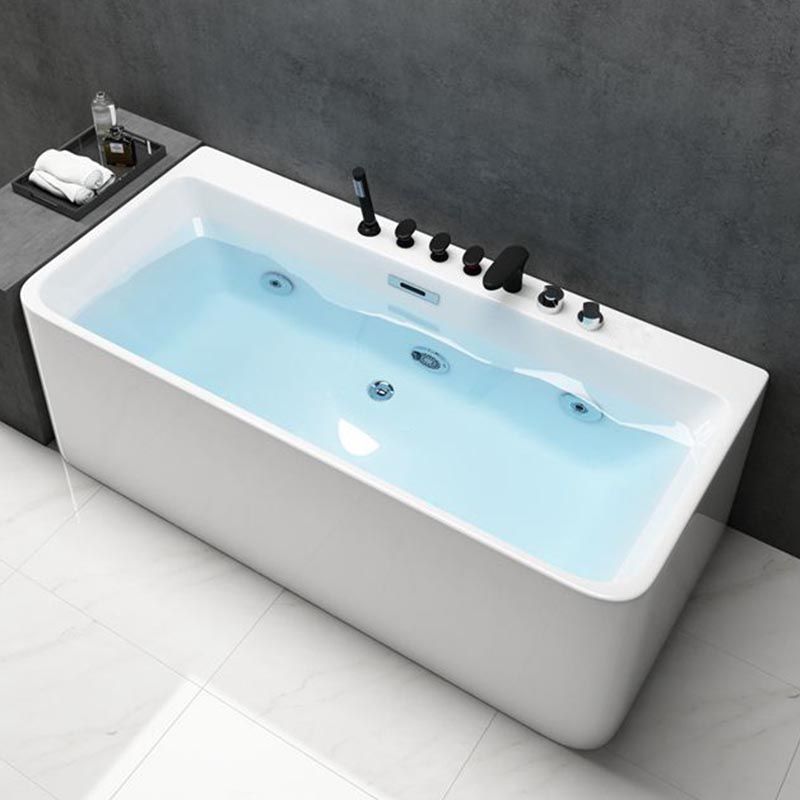 Modern Rectangular Bath Tub with Drain and Overflow Trim Bathtub Clearhalo 'Bathroom Remodel & Bathroom Fixtures' 'Bathtubs' 'Home Improvement' 'home_improvement' 'home_improvement_bathtubs' 'Showers & Bathtubs' 1200x1200_38e513b9-5bba-4c5a-9a3b-7ddccd08e662