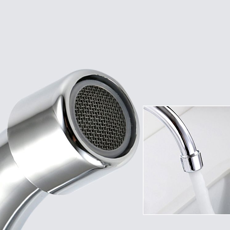 Contemporary Knob Handle Faucet Swivel Spout Bathroom Faucet Clearhalo 'bathroom_sink_faucets' 'Conjunta de Baño y Conjunta de Grifo' 'Coronamiento de Baño y Dispositivo de Baño' 'Grifo del lavabo del baño' 'Hogar' 'home_improvement' 'home_improvement_bathroom_sink_faucets' 'Mejoras para el hogar' 1200x1200_39059476-8438-40ee-bf99-35e618dd12c6