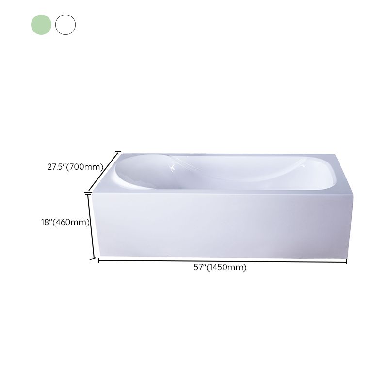 Acrylic Soaking Bathtub Antique Finish Rectangular Back to Wall Bath Clearhalo 'Bathroom Remodel & Bathroom Fixtures' 'Bathtubs' 'Home Improvement' 'home_improvement' 'home_improvement_bathtubs' 'Showers & Bathtubs' 1200x1200_390ea356-b804-412c-8f51-c3500dec1a7b