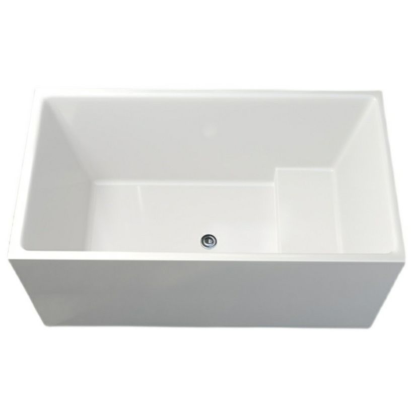 Contemporary White Acrylic Bathtub Rectangular Soaking Tub for Home Clearhalo 'Bathroom Remodel & Bathroom Fixtures' 'Bathtubs' 'Home Improvement' 'home_improvement' 'home_improvement_bathtubs' 'Showers & Bathtubs' 1200x1200_393bf0a4-ebc2-4f27-a6b1-f40aee7628e1