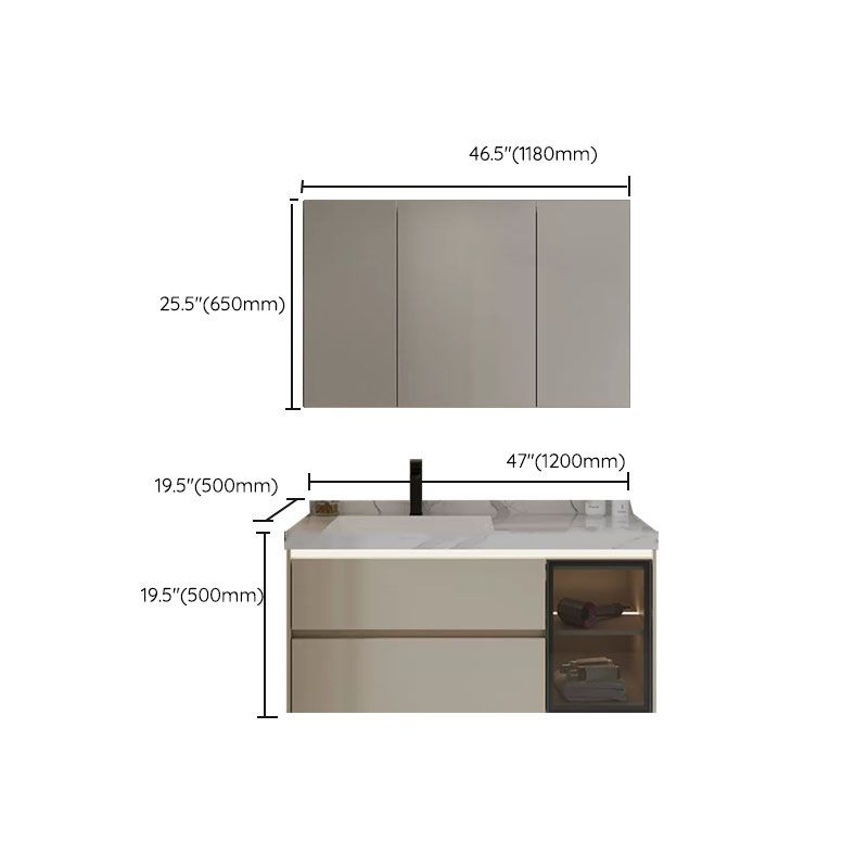 Wall Mounted Standard White Wood Modern Open Console with Sink Set Clearhalo 'Bathroom Remodel & Bathroom Fixtures' 'Bathroom Vanities' 'bathroom_vanities' 'Home Improvement' 'home_improvement' 'home_improvement_bathroom_vanities' 1200x1200_3940b80d-ac58-43eb-adf6-7d71440e5169