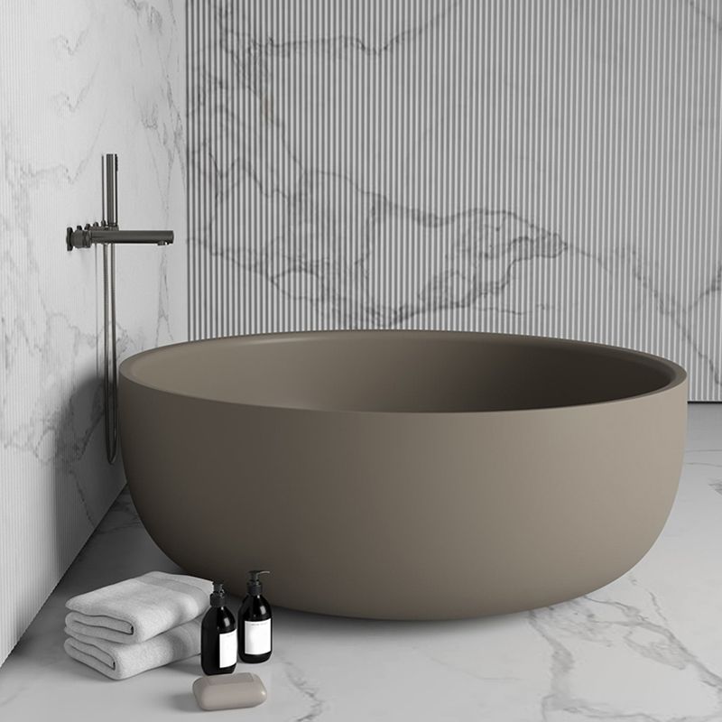 Antique Finish Soaking Bathtub Stand Alone Modern Round Bath Tub Clearhalo 'Bathroom Remodel & Bathroom Fixtures' 'Bathtubs' 'Home Improvement' 'home_improvement' 'home_improvement_bathtubs' 'Showers & Bathtubs' 1200x1200_3971bbea-0476-462b-9710-fc99bd47fab2