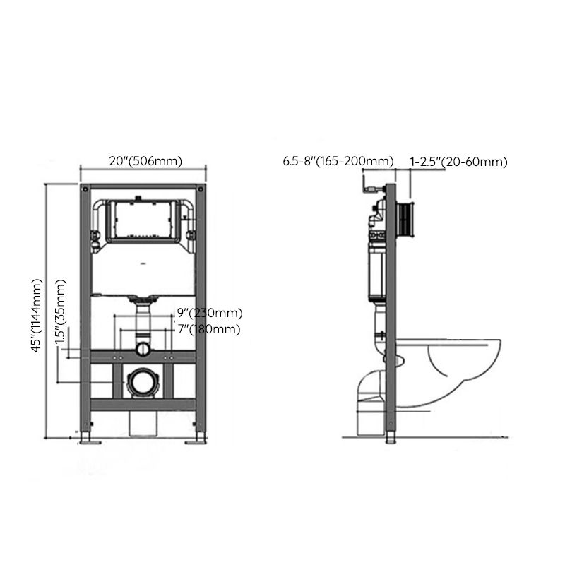 Contemporary Wall Hung Toilet Slow Close Seat Included Urine Toilet for Washroom Clearhalo 'Bathroom Remodel & Bathroom Fixtures' 'Home Improvement' 'home_improvement' 'home_improvement_toilets' 'Toilets & Bidets' 'Toilets' 1200x1200_39821624-1334-4dbc-8d2c-df580e283554