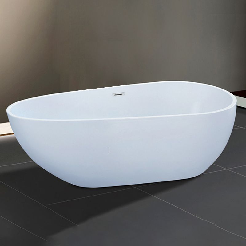 Stand Alone Acrylic Bath Tub White Oval Modern Bathroom Bathtub Clearhalo 'Bathroom Remodel & Bathroom Fixtures' 'Bathtubs' 'Home Improvement' 'home_improvement' 'home_improvement_bathtubs' 'Showers & Bathtubs' 1200x1200_39890e22-d745-4a66-8005-1966dcd9c685