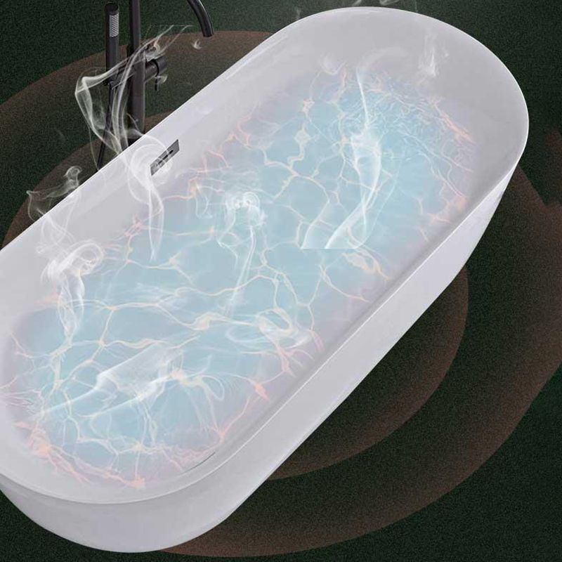 Modern Ellipse Acrylic Bathtub Freestanding Soaking Bathtub with Overflow Hole Clearhalo 'Bathroom Remodel & Bathroom Fixtures' 'Bathtubs' 'Home Improvement' 'home_improvement' 'home_improvement_bathtubs' 'Showers & Bathtubs' 1200x1200_399618bc-32a1-4ea1-aa9d-7fa40432da54