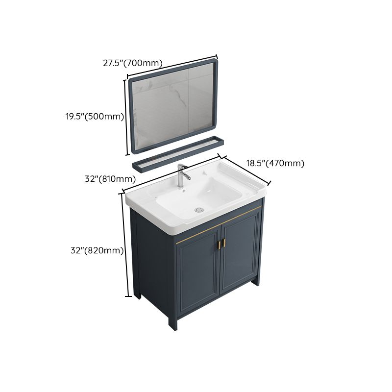 Glam Freestanding Bathroom Vanity Blue Metal Frame Single-Sink Vanity Set Clearhalo 'Bathroom Remodel & Bathroom Fixtures' 'Bathroom Vanities' 'bathroom_vanities' 'Home Improvement' 'home_improvement' 'home_improvement_bathroom_vanities' 1200x1200_399a4720-8170-4a39-bc87-40739a9d273d